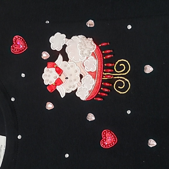 Black beaded puppy love shirt - Picture 3 of 4
